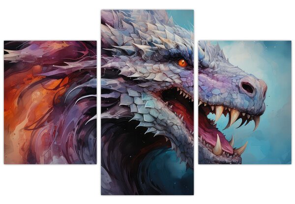Tablou - Ilustrație a unui dragon (90x60 cm)