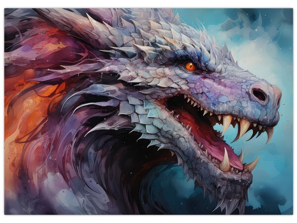 Tablou - Ilustrație a unui dragon (70x50 cm)
