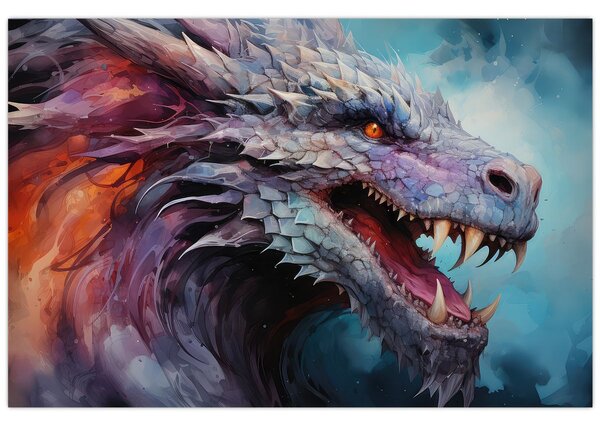Tablou - Ilustrație a unui dragon (90x60 cm)