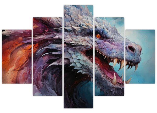 Tablou - Ilustrație a unui dragon (150x105 cm)