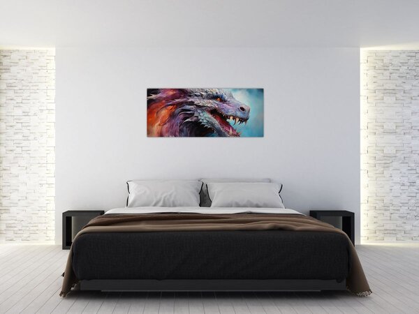 Tablou - Ilustrație a unui dragon (120x50 cm)