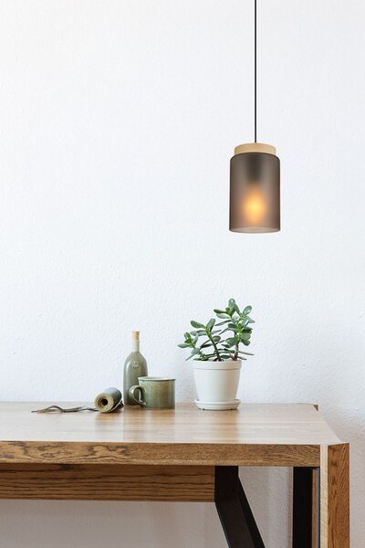 Lampă suspendată APP1810-1CP Frosted Grey