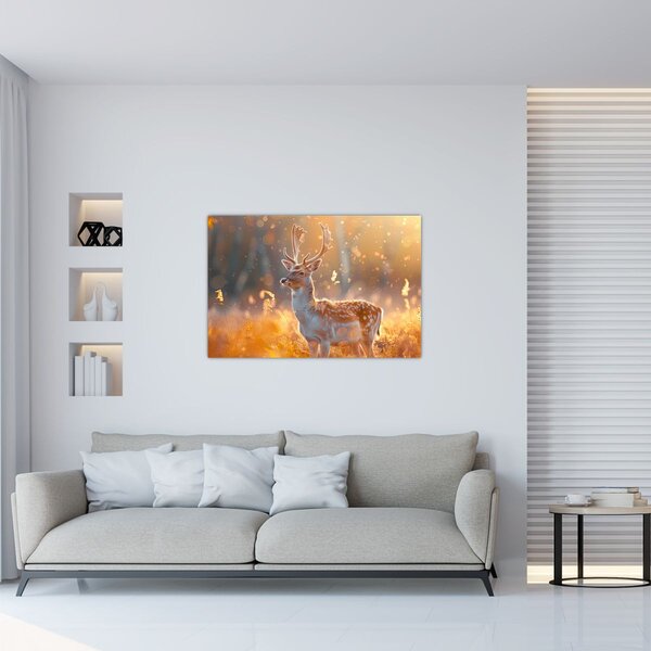 Tablou - Cerb în câmp (90x60 cm)