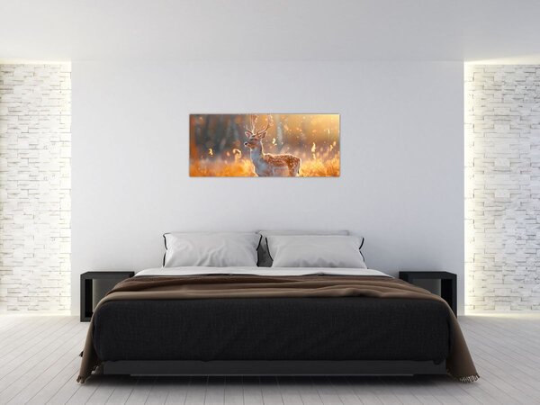 Tablou - Cerb în câmp (120x50 cm)