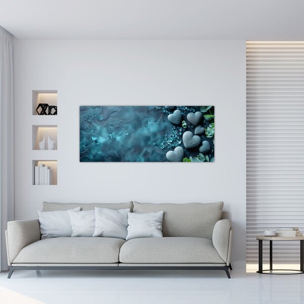 Tablou - Pietre în formă de inimă (120x50 cm)