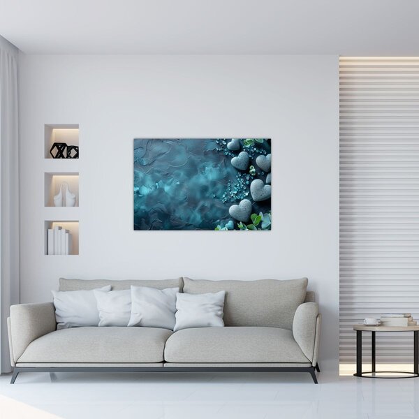 Tablou - Pietre în formă de inimă (90x60 cm)