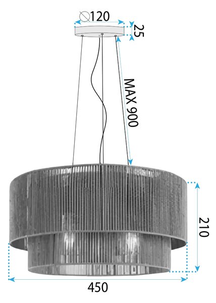Lampă suspendată APP1837-1CP NATURE BLACK