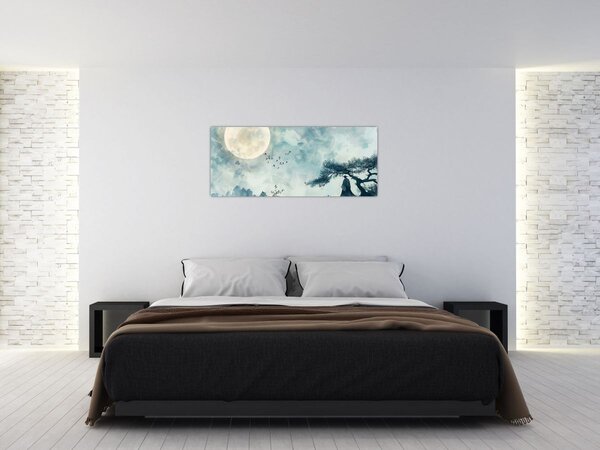 Tablou - Pictură cu lună plină (120x50 cm)
