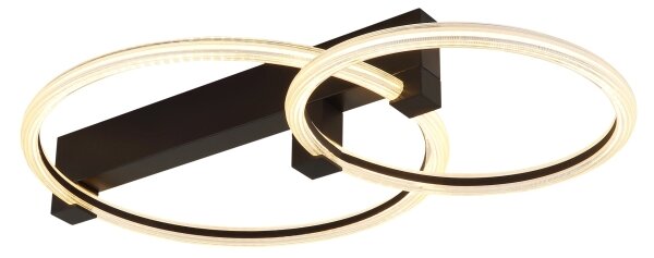 Globo 48050D1S - Plafonieră LED FLETCHER LED/24W/230V 3000K 58x38 cm neagră