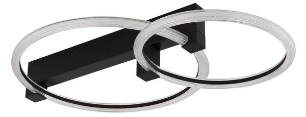 Globo 48050D1S - Plafonieră LED FLETCHER LED/24W/230V 3000K 58x38 cm neagră