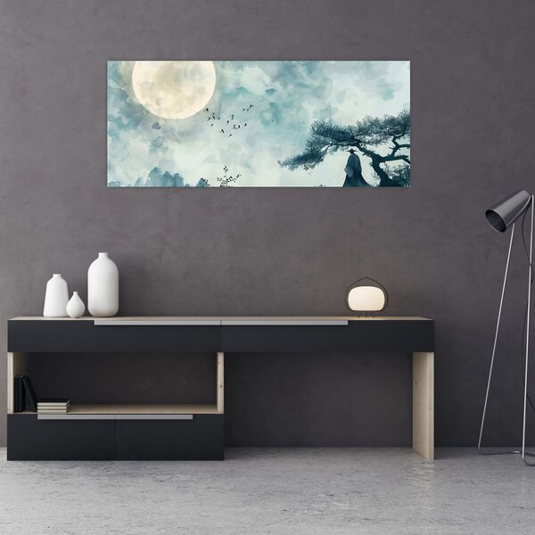 Tablou - Pictură cu lună plină (120x50 cm)
