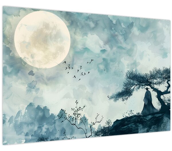 Tablou - Pictură cu lună plină (90x60 cm)
