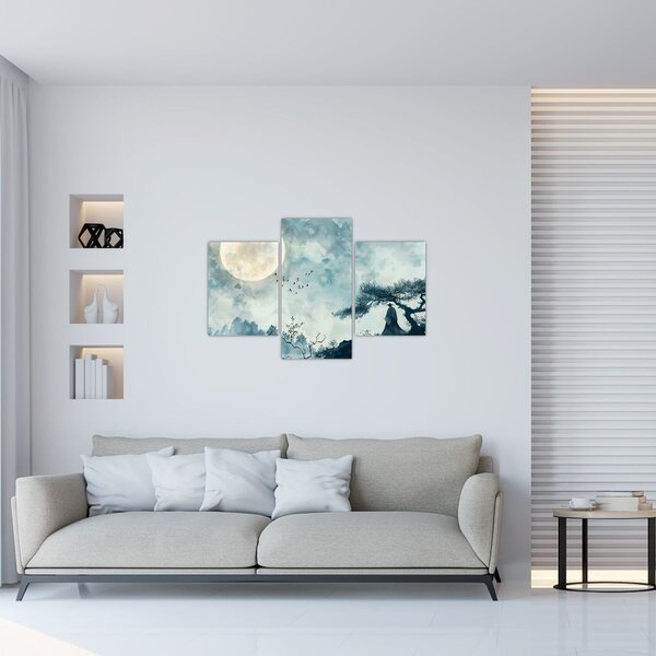 Tablou - Pictură cu lună plină (90x60 cm)