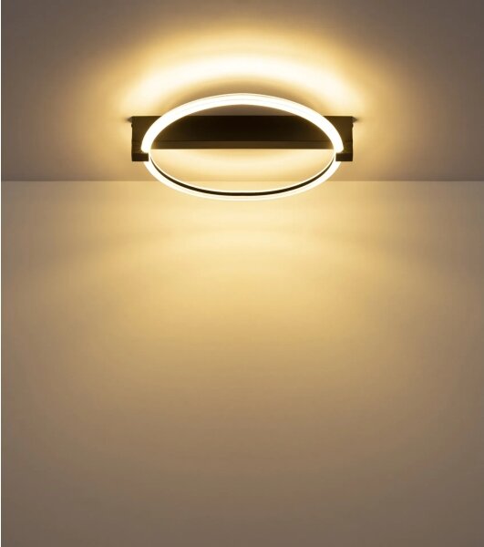 Globo 48050DS - Plafonieră LED FLETCHER LED/15W/230V 41,5x38 cm neagră