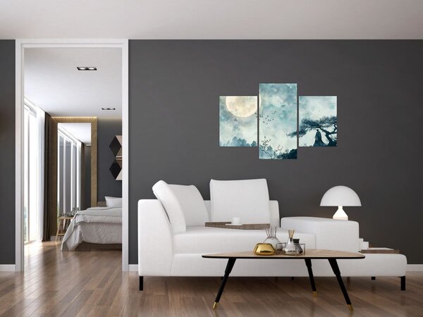 Tablou - Pictură cu lună plină (90x60 cm)
