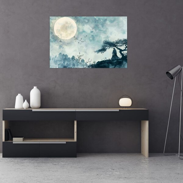 Tablou - Pictură cu lună plină (90x60 cm)