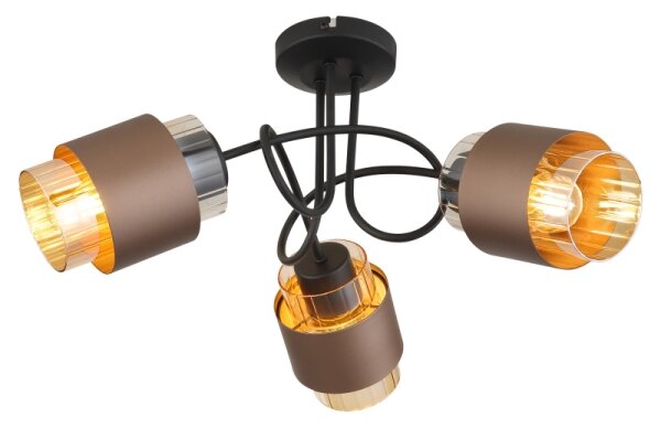 Globo 15560-3DC - Plafonier aplicat MILLEY 3xE27/40W/230V negru/bronz