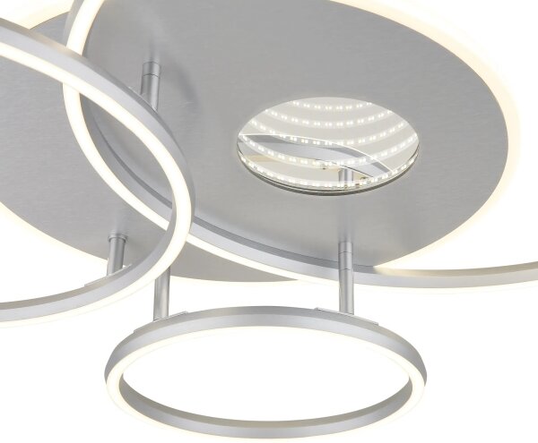 Globo 48466-54A-LED plafonieră LED reglabilă INVERTINA 54W/230V 90x70 cm argintie + telecomandă