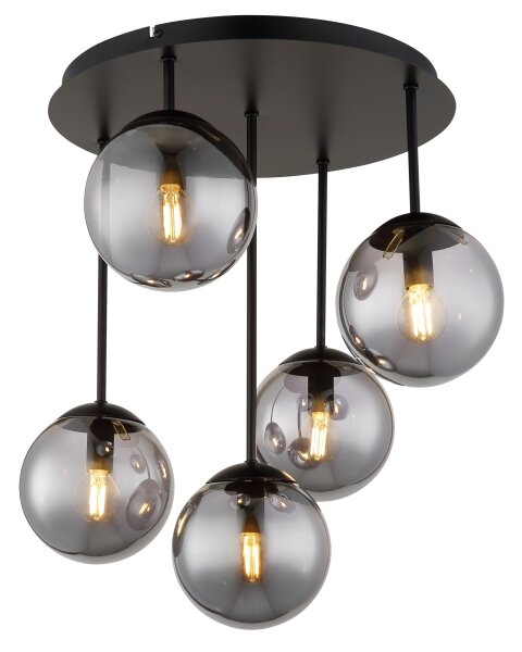 Globo 47441-5S - Lustru aplicat HARMON 5xE14/25W/230V negru