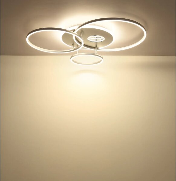 Globo 48466-54A-LED plafonieră LED reglabilă INVERTINA 54W/230V 90x70 cm argintie + telecomandă