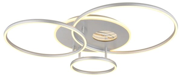 Globo 48466-54A-LED plafonieră LED reglabilă INVERTINA 54W/230V 90x70 cm argintie + telecomandă