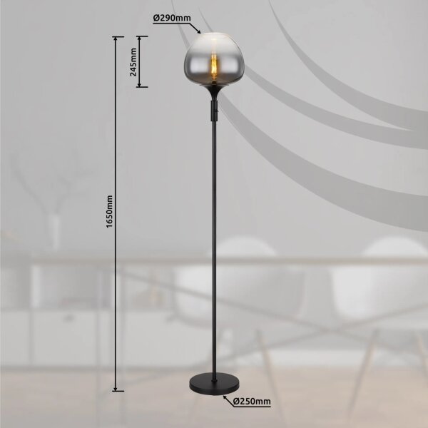 Globo 15548S2 - Lampă de podea MAXY 1xE27/40W/230V neagră