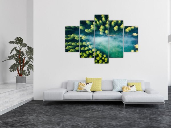 Tablou - O pădure învăluită în ceață (150x105 cm)