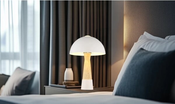Globo 51070122 - Lampă de masă PAULIN 1xE27ILLU/40W/230V crem