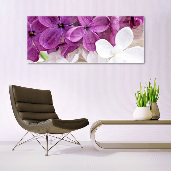 Tablou pe sticla Flori Floral Roz Alb