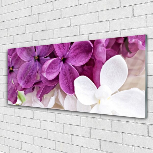 Tablou pe sticla Flori Floral Roz Alb