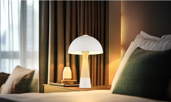 Globo 51070122 - Lampă de masă PAULIN 1xE27ILLU/40W/230V crem
