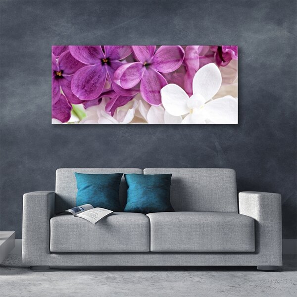 Tablou pe sticla Flori Floral Roz Alb
