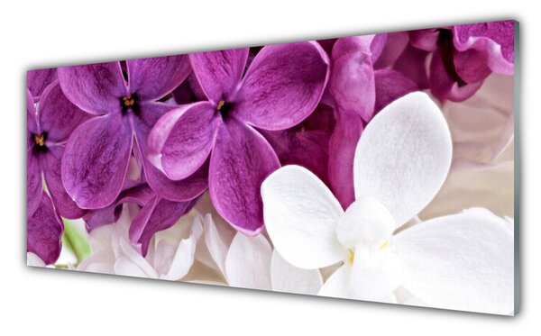 Tablou pe sticla Flori Floral Roz Alb