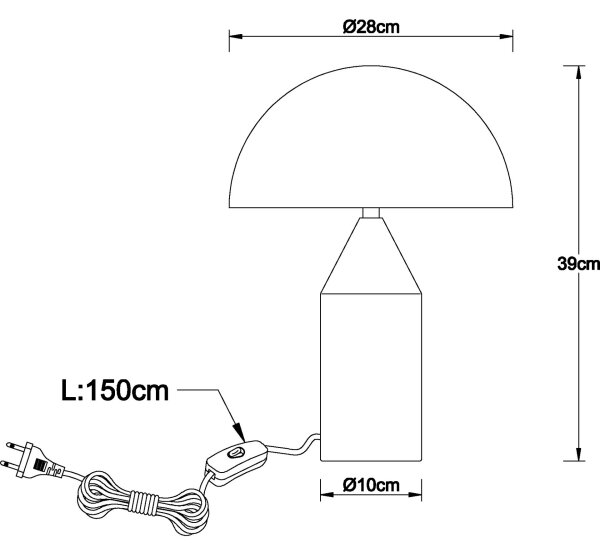 Globo 21030M - Lampă de masă ATOMA 2xE27/40W/230V alamă