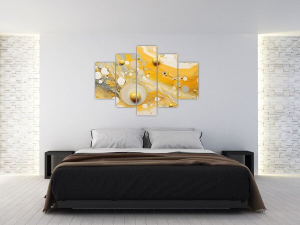 Tablou - fundal abstract cu decor de aur (150x105 cm)