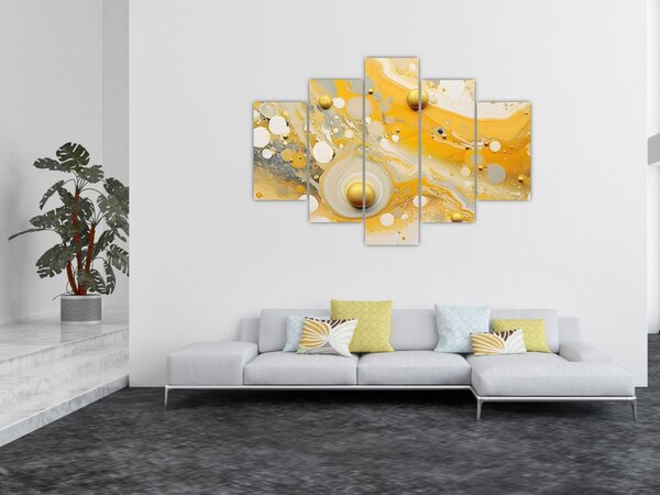 Tablou - fundal abstract cu decor de aur (150x105 cm)