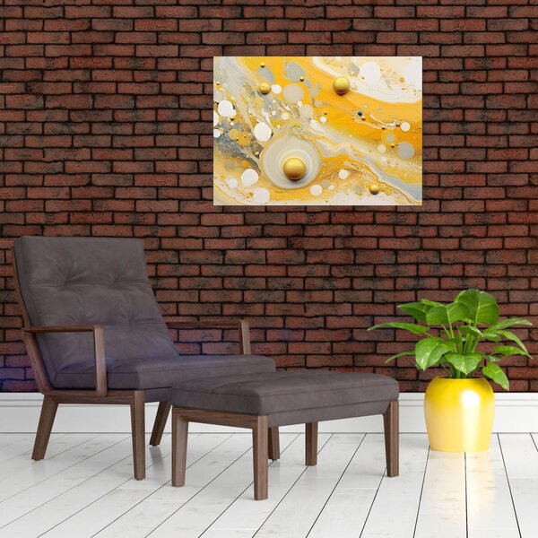 Tablou - fundal abstract cu decor de aur (70x50 cm)