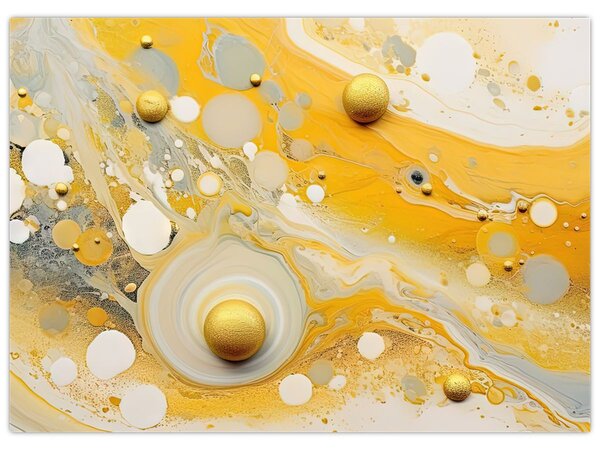 Tablou - fundal abstract cu decor de aur (70x50 cm)