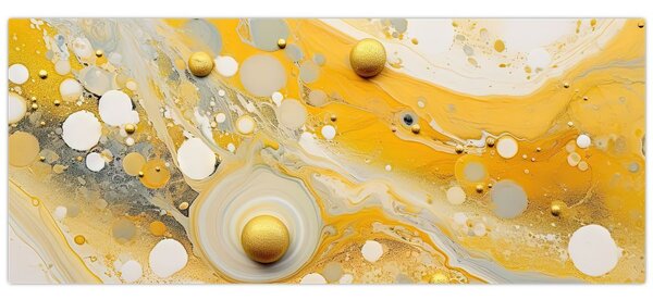 Tablou - fundal abstract cu decor de aur (120x50 cm)