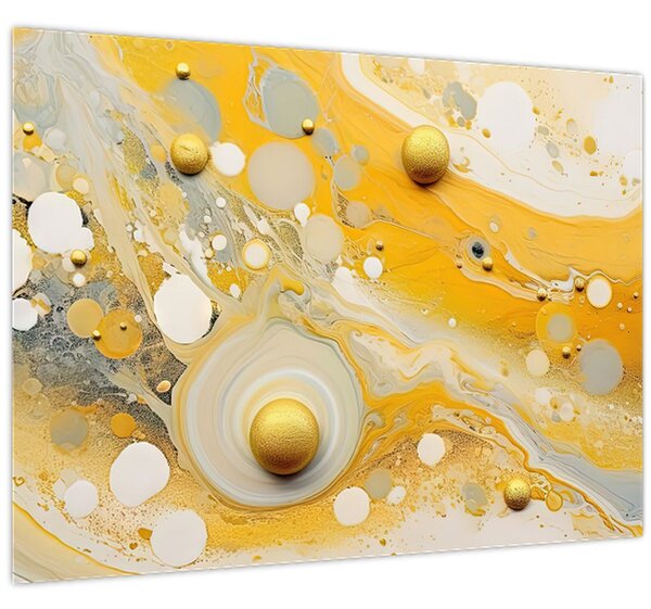 Tablou - fundal abstract cu decor de aur (70x50 cm)
