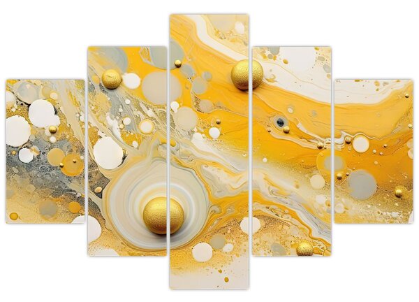 Tablou - fundal abstract cu decor de aur (150x105 cm)