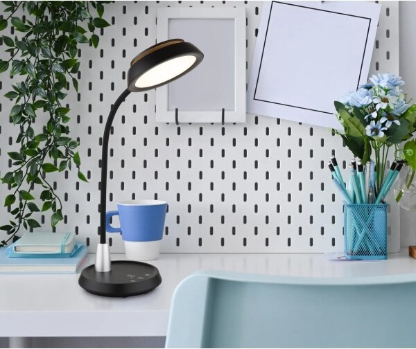 Globo 58496S - Lampă de birou LED tactilă reglabilă KIRK LED/12W/230V, neagră