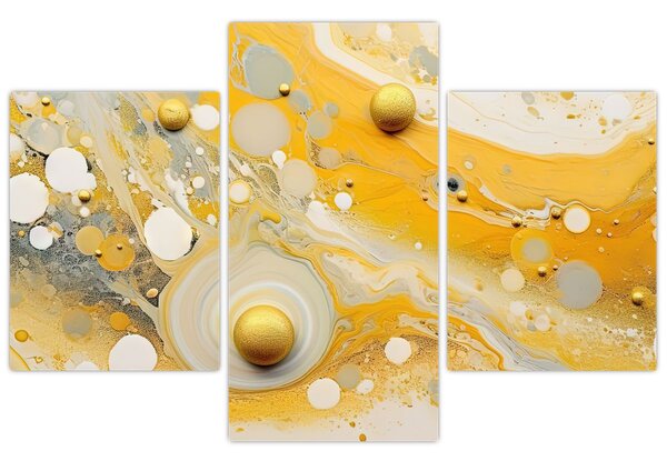 Tablou - fundal abstract cu decor de aur (90x60 cm)