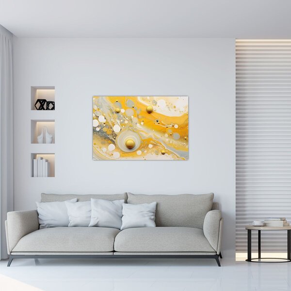 Tablou - fundal abstract cu decor de aur (90x60 cm)