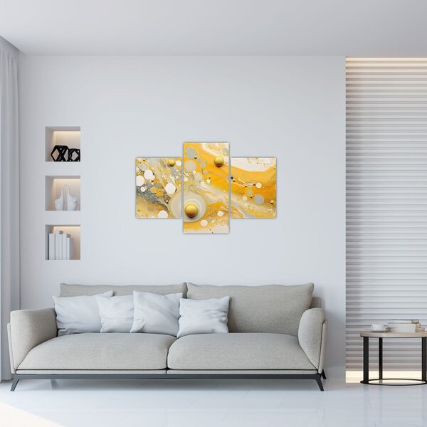 Tablou - fundal abstract cu decor de aur (90x60 cm)