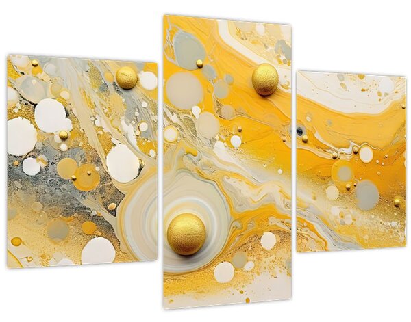 Tablou - fundal abstract cu decor de aur (90x60 cm)