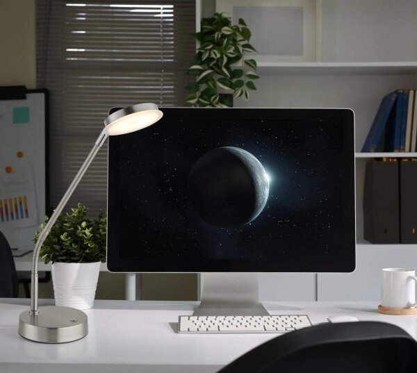 Globo 58504TN - Lampă de masă LED SILVIO, dimabilă prin atingere, 6,5W/230V, crom mat