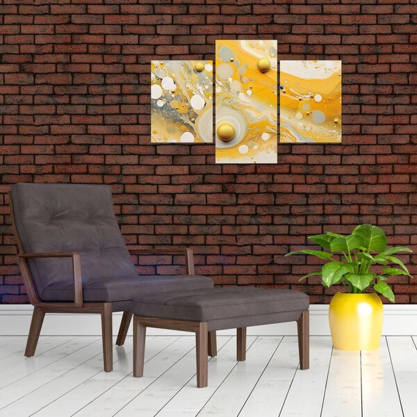 Tablou - fundal abstract cu decor de aur (90x60 cm)