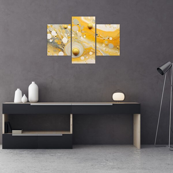 Tablou - fundal abstract cu decor de aur (90x60 cm)