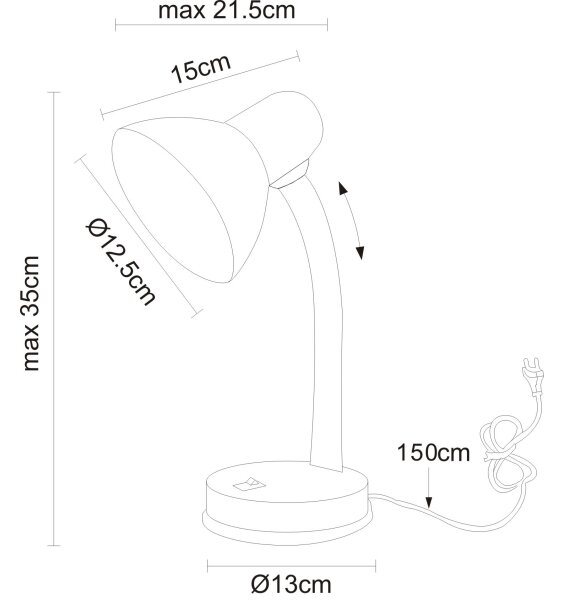 Globo 2485S - Lampă de masă BASIC 1xE27/40W/230V neagră